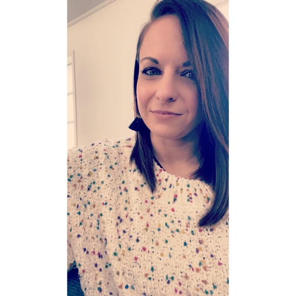 chunky confetti knit balloon sleeve sweater - Picture 3 of 4